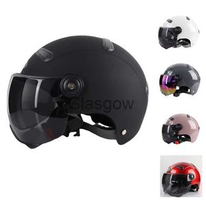 Motorcycle Helmets HD Antifog 53 To 61 Cm Adult Electric Helmets Half Helmet Scooter Motor Crash Helmetor Moto Bike Sunshade Sun Protection Summer x0731