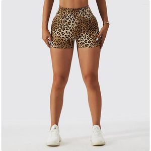 Aktywne szorty Leopard Gym Women 2023 Lycra Krótka push up fitness Yoga Trening