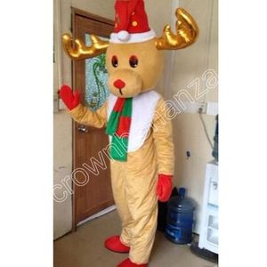 Costume da mascotte di cervo di Natale professionale Set di cartoni animati Festa di compleanno Gioco di ruolo Regalo di Natale di carnevale per adulti