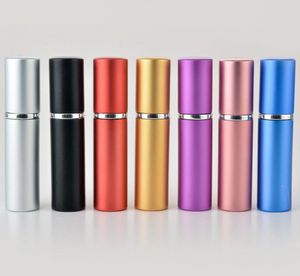 DHL 5ML Garrafa de perfume de alumínio Anodizado Compact Perfume Atomizer Fragrância Vidro de vidro Bottle Makeup Spray Garrane C291