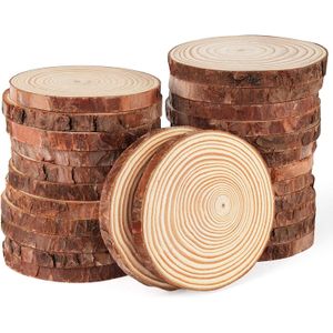 Handwerkswerkzeuge verdicken natürliche runde Holzscheiben aus Kiefernholz, unvollendete Kreise mit Baumrindenscheitscheiben, DIY-Handwerk, Weihnachtsfeier, Malerei, Dro Dhm6X