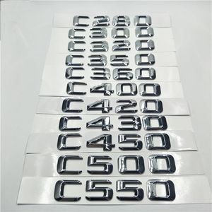 Letras do número do emblema da tampa do porta-malas traseiro para Mercedes Benz Classe C C280 C300 C320 C350 C360 C400 W203 W204 W211 W205283r