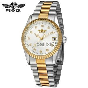 Другие часы победитель роскошного бренда Ladies Elegant Dress Watch Watch Fashion Simple Clystone Dial Автоматические механические часы Women J230728