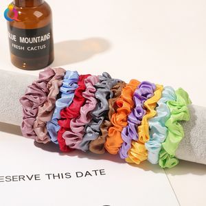 6.5cm Wholesale Satin Silk Hair Scrunchies Elastic Ponytail Holders Rubber Band For Girls Hairband Hair Ties Ropes Accessories 2331