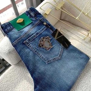 Men's Jeans Jeanss Vers Pants Business Long Medusa Button Sweatpants Baggy Jeans Men 595Y