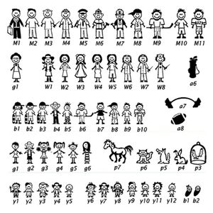 Stick Figure My Family & Pet Dog Cat Sticker for Car Window Bumper Vinyl Decal Household sticker car styling261x