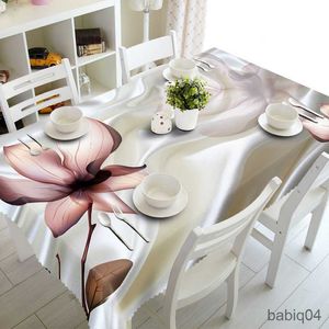 Table Cloth Modern Flowers Printing Rectangular Waterproof Table Tablecloth Household Birthday Party Flowers Table Cover Wedding Decor R230731