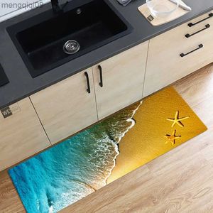 Carpets Ocean Waves Beach Running Carpet Kitchen 3D Carpet Corridor Ocean Carpet Bedroom Floor Long Corridor Carpet R230731