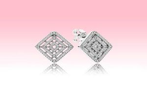 Authentic 925 Sterling Silver Stud Earring Women Wedding Jewelry for P Geometric lines luxury designer Earrings with Original box8130454