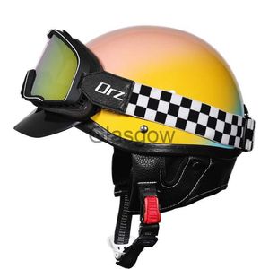 오토바이 헬멧 Casco de Motocicleta Retro Protector de Cabeza Para Moto Scooter Vintage de Media Cara x0731