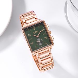 Orologio da donna orologi di alta qualità di lusso Orologio rettangolare in acciaio inossidabile con batteria al quarzo impermeabile dal design moderno