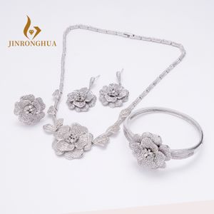 Set di gioielli da sposa JRH Fidanzamento da sposa per le donne Placcato in oro Gioielleria di alta moda CZ Party African Dubai Gift 230729