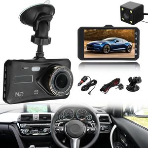 2Ch Car DVR Driving Recorder Dashcam 4 Touch Screen Full HD 1080P 170° Wide View Angle Night Vision G-sensor Loop Recording 309O