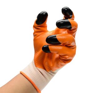 Rękawiczki do pracy ogrodowej Teksturowane nylon 13 szpilki Rękawicy nitrylowe odporne na zużycie przeciwników odpornych na olej z podwójną warstwą Prot218o