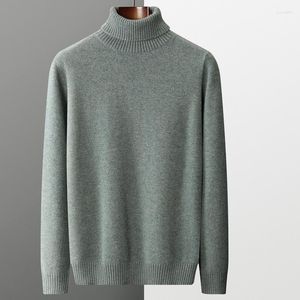 Maglioni da uomo autunno/inverno camicetta fredda in pura lana coreana maglione morbido traspirante pullover con colletto alto