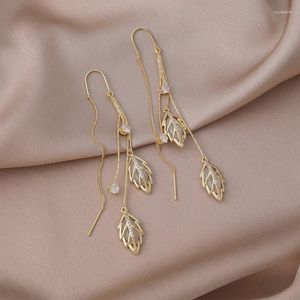 Brincos Stud 2023 Atacado Dangle Vintage Bohemia Long Big Hollow Leaf Drop Ear Line Para Mulheres Jóias de Casamento Presentes Acessórios Pendientes