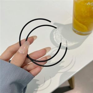 Stud Earrings Sweet Cool Girl Jewelry Black Big Hoop Female Korean Temperament European And American Exaggerated Earrings.