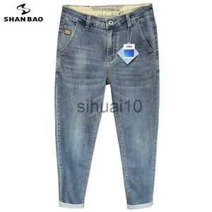 Men's Jeans 40 42 44 46 Summer Brand Men's Loose Harem Jeans Classic Trend Casual Lightweight Cotton Stretch Cropped Pants Fashionable Jeans J230728