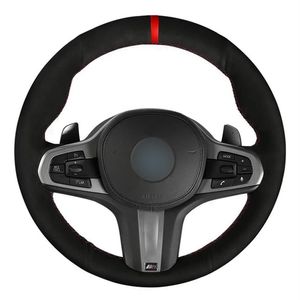 Car Steering Wheel Cover Hand-stitched Soft Black Suede For BMW M Sport G30 G31 G32 G20 G21 G14 G15 G16 X3 G01 X4 G02 X5 G05258W