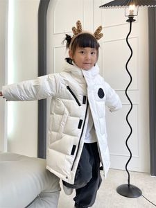 Bambini Ragazze Ragazzi Cappotti con cappuccio in piumino bianco Cappotti invernali antivento Moda Giacche da trench Designer di lusso Bambini impermeabili Vestiti per neonati