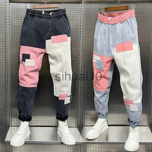 Mäns jeans baggy jeans män harajuku hip hop populära streetwear designer märke harem byxor utomhus lade plädbyxor modekläder J230728