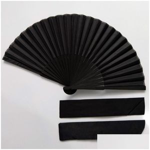 Chinese Style Products Black Vintage Hand Fan Folding Fans Dance Party Favor A2 Drop Delivery Home Garden Arts Crafts Dhgqy