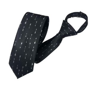 Zipper tie 6cm dot strip business necktie ready knot polyester men's neck ties wedding groom team neckwear 2pcs lot305d