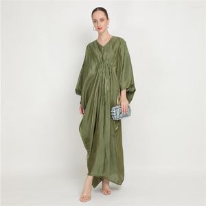 Roupas étnicas kaftan muçulmano abaya manga batwing vestido solto vestido de traço arborquíaco africano caftan manto marroquino