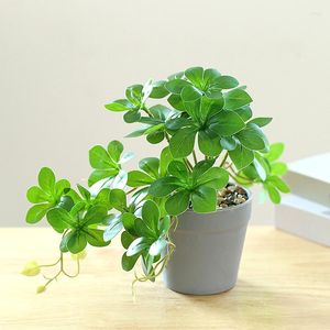 Flores decorativas mini plantas artificiais bonsai pequeno vaso de árvore simulado vaso verde falso enfeites de mesa de escritório decoração de jardim para casa