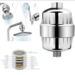 Badezimmer-Duschköpfe, 15-stufiger Duschwasserfilter, entfernt Chlor, Schwermetalle, gefilterter Duschkopf, weicher für hartes Wasser, Duschwasserreiniger 230731