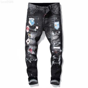Мужские джинсы брюки Пархамба Vaqueros Luxury Designer D2 Мужская джинсовая джинсовая ткань D Сквашиные брюки.