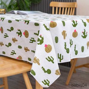 Table Cloth Simple Cactus Printed Tablecloth Hotel Household Tablecloth Table Cover Rectangular Dustproof Wedding Decoration Table R230731