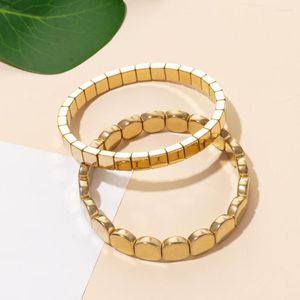 Strang Boho Gold Silber Farbe Metall RU Emaille Armbänder Perlen Böhmisches stapelbares Stretch-Armband Pulsera