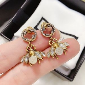 デザイナーイヤリング文字Dangle dangle stud earing crystal women rinestone wedding christm party jewerlryアクセサリーギフト20スチール