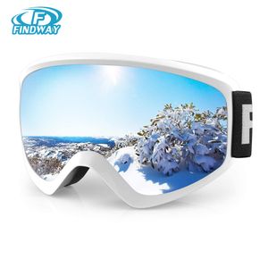 Óculos de esqui Findway OTG Anti Fog Winter com 100 lentes de proteção UV para 8 14 jovens meninas meninos neve snowboard 230729