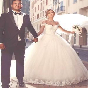 Said Mhamad Elegante Spitze Brautkleider Applikationen Off-the-Shoulder Tüll Braut Ballkleider Brautkleider Nach Maß DH42352444