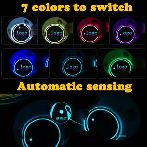 2X Car Dome LED Cup Holder Automotive Interior Lamp USB Multi- Colorful Atmosphere Light Drink Holder Anti-Slip Mat Product Bulb229S