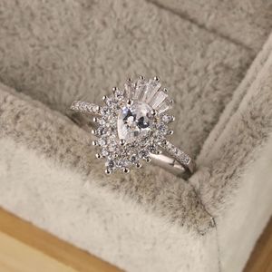 Anillo de plata esterlina S925, diseño exagerado europeo y americano, anillo de mujer, anillo de circón