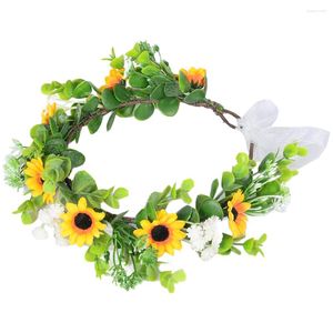 Dekorativa blommor brudblomma krona blommor pannband flickor konstgjorda fairy accessoarer för brudplastkvinnor huvudstycke barn barn