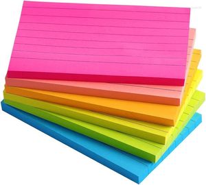 Note adesive foderate 3x5/4x6/6X8 In post a righe luminose Stickies Colorati blocchi per appunti con potenza super adesiva Il suo forte adesivo 5