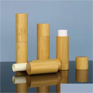 Förpackningsflaskor tomma förpackningsflaskor läppglansrör naturlig bambu diy läppstift läppar kosmetisk påfyllningsbar container droppleverans av otsje