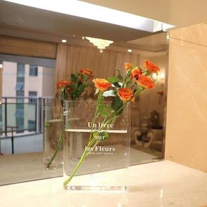 Вазы прозрачная прозрачная цветочная ваза простая творческая европейская в стиле настольный стиль, гостиная гостиная, украшение, ремесло свадебная корзина тюльпана 230731