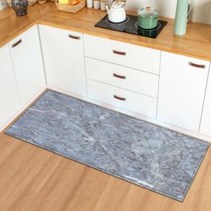 Tappeti Tappetino da cucina Casa Ingresso Zerbino Soggiorno Camera da letto Decorazione del pavimento Tappeto lungo Motivo in marmo Tappeto antiscivolo per bagno Tapis R230731