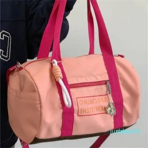 Shoulder Bags Large Capacity Gym Bag For Women Macaron Color Letter Nylon Sports Travel Handbag Lightweight