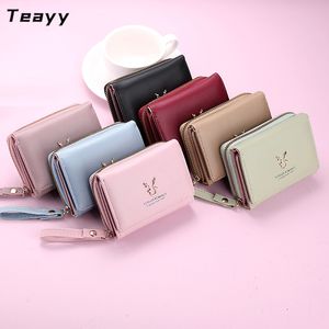 Bolsa mini multifuncional curta e fofa com três dobras, simples e requintada, nova bolsa carteira sofisticada, bolsa pequena e requintada para mulheres