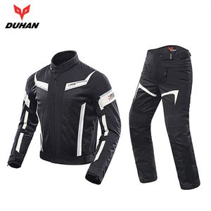Duhan 남자 오토바이 재킷+ 바지 통기성 경주 재킷 모토 조합 라이딩 의류 세트, D-06 2390