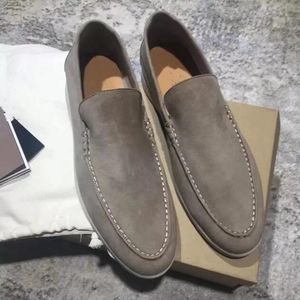 Tops Designer Suede Shoes Charms украшенная прогулка Suede Loro.piana Loafer