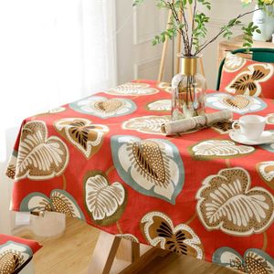 Table Cloth Artistic Leaf Tablecloth Floral Printing Rectangular Easter Table Cover Home Decoration Room Party Tablecloth Decoration R230731