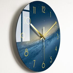 Wall Clocks Bedroom Glass Clock Nordic Large Modern Kitchen Thick Watches Novelty Living Room Watch Home Decor 35X35 CM