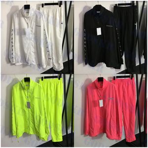 Trendy Letter Sports Suit Casual Pants Womens Long Sleeved Jacket Stand Neck Zipper Coats Elastic Waist Trousers